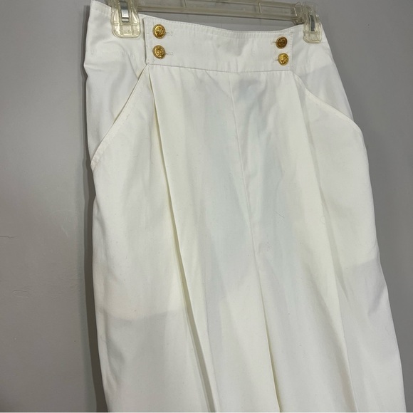 NWT Vintage Nautical High Rise White Pants Preppy Sailor Slacks Old Money Small - Picture 3 of 8